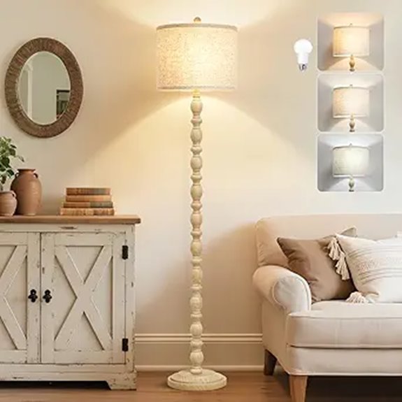 Rustic 62 Adjustable Floor Lamp for Living Room