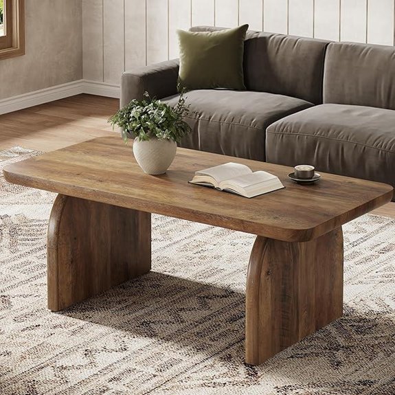 Tribesigns Rustic Brown Coffee Table for Living Room