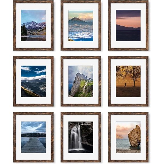 Rustic Brown 9-Piece 11x14 Photo Frame Set