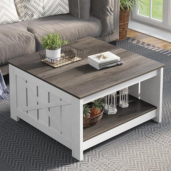 YITAHOME Rustic Coffee Table with Storage