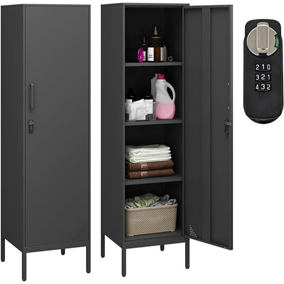 Metal Locker with Digital Lock and Adjustable Shelves