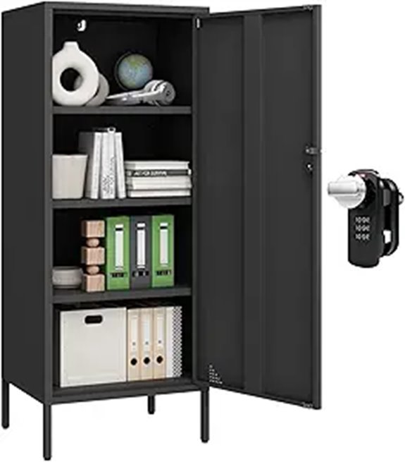 Lockable Metal Locker Cabinet with 4 Tiers