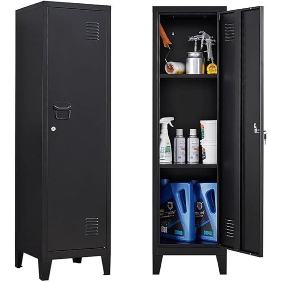 Metal Cabinet with Locking Door and Shelves