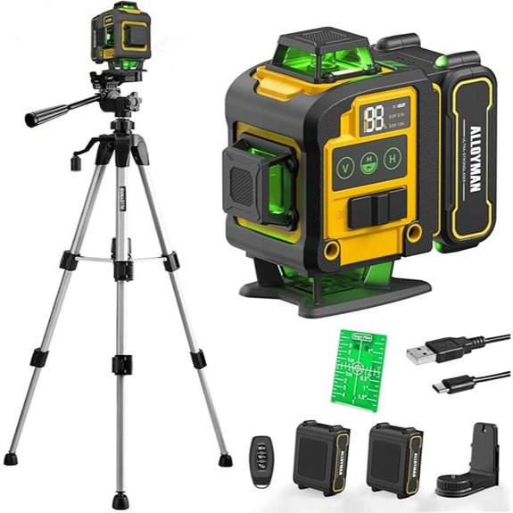 Alloyman 4x360° Self-Leveling Laser Level Kit