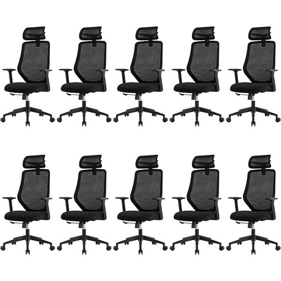 Okeysen Set of 10 Ergonomic Mesh Conference Chairs