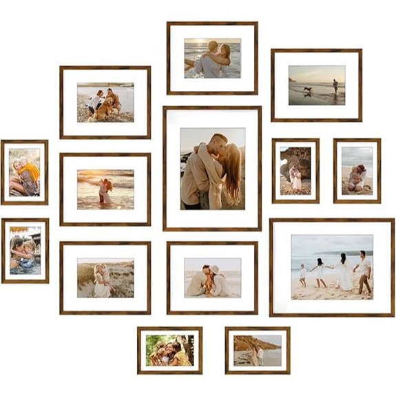 Giftgarden 14-Pack Brown Picture Frame Set