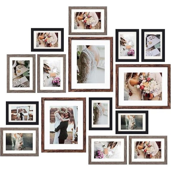 Fixwal 15-Pack Rustic Picture Frame Set