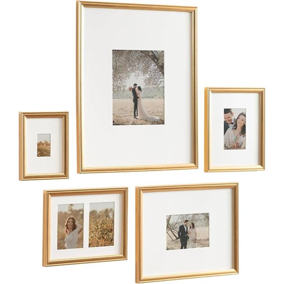 Kate and Laurel Adlynn Gold Picture Frame Set (5)