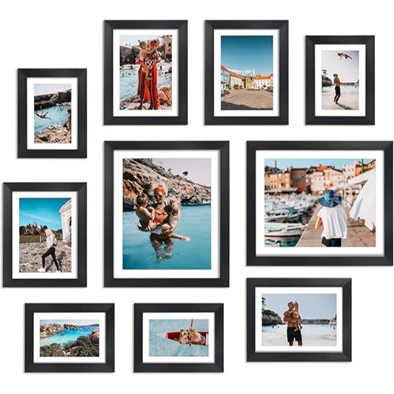 Giftgarden Multi-Size Black Photo Frame Set (10 pcs)