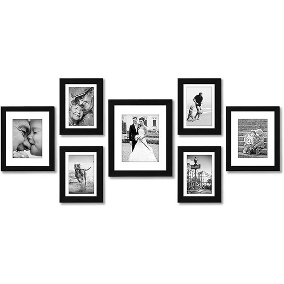 Americanflat 7-Piece Black Picture Frame Set