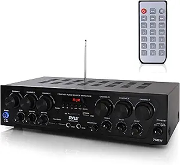 Pyle 6-Channel Bluetooth Home Audio Amplifier System