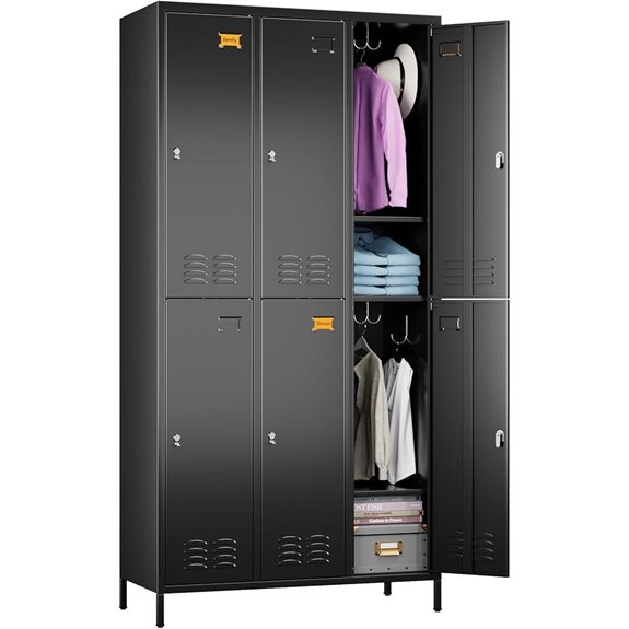 METAN Metal Locker with 6 Doors and Shelf
