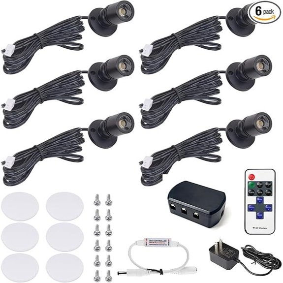 DEDC 6pcs LED Mini Spotlights with RF Dimmer