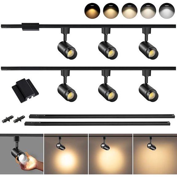 6-Light LED Track Lighting Kit with Rail and Canopy