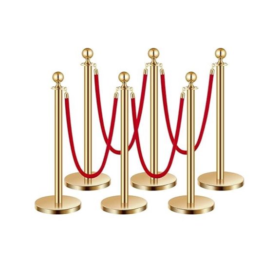 VEVOR Crowd Control Stanchions & Velvet Ropes (6Pcs)