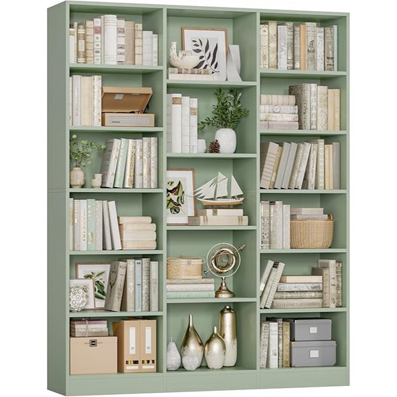 FACBOTALL 6-Tier Wide Bookshelf with 17 Shelves