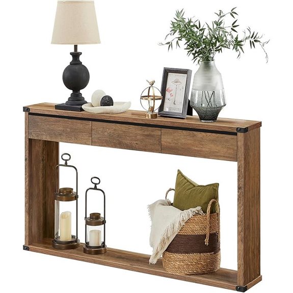 VASAGLE Narrow Entryway Console Table with Drawers