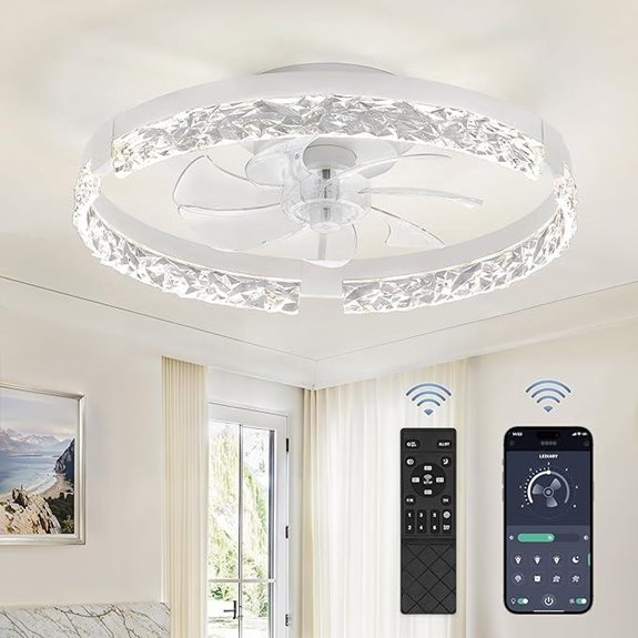 LEDIARY 20 Low Profile Ceiling Fan with Lights