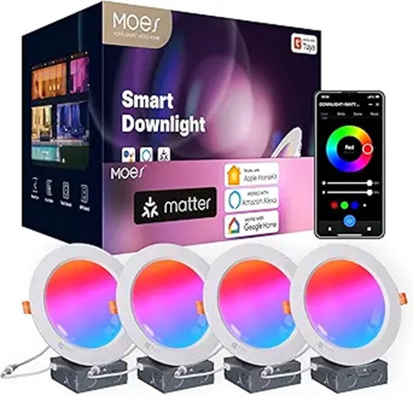 MOES 6-Inch Smart Recessed LED Downlights (4-Pack)