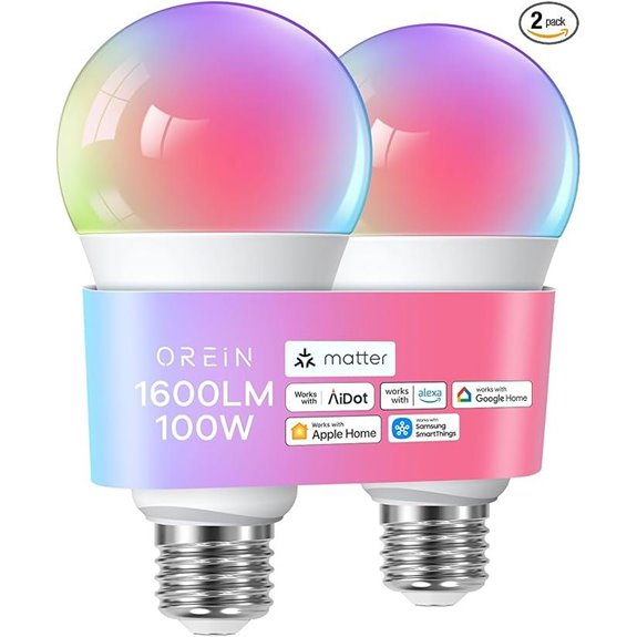 OREiN Smart Color Light Bulbs 2 Pack