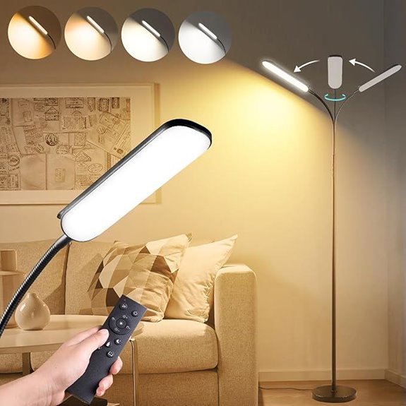 LED Floor Lamp with Remote Dimmable Smart Plug Compatible