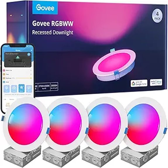 Govee 6-Inch Smart Recessed LED Lights (4-Pack)