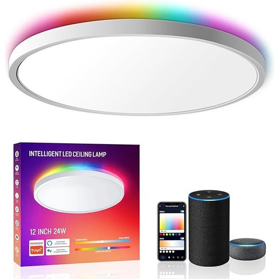 MELEGAN 12-Inch Dimmable RGB WiFi Ceiling Light