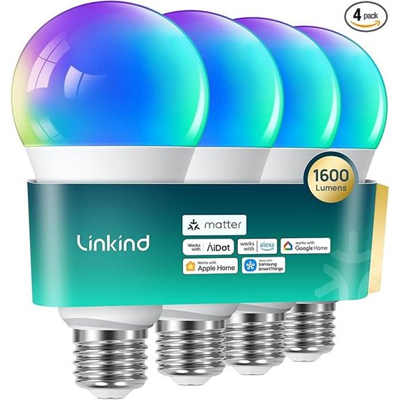 Linkind Matter Smart RGB LED Bulbs 4-Pack