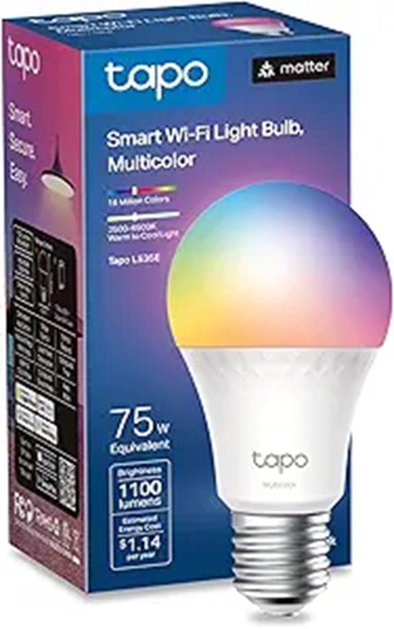 TP-Link Tapo RGBW Smart Light Bulb Dimmable Voice Control