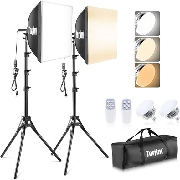 Torjim Softbox Lighting Kit with 85W LED Bulbs