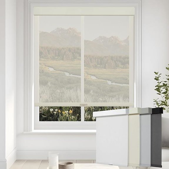 Persilux Cordless Solar Roller Shades for Windows