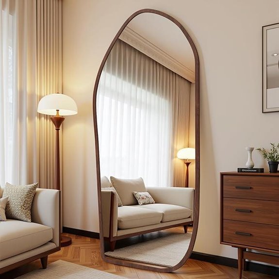 Suidia Full Length Mirror with Solid Wood Frame