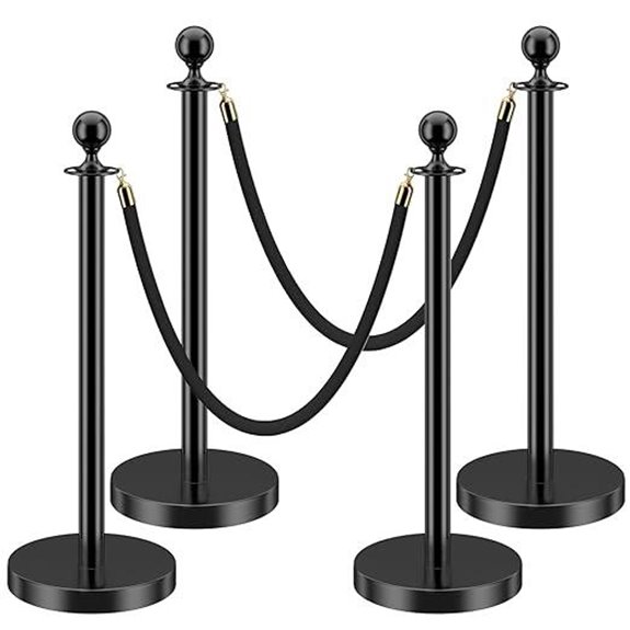 LOVMOR Stainless Steel Stanchion Post & Velvet Ropes