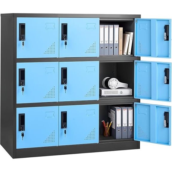 VEVOR 9-Door Lockable Steel Locker 3 Tiers