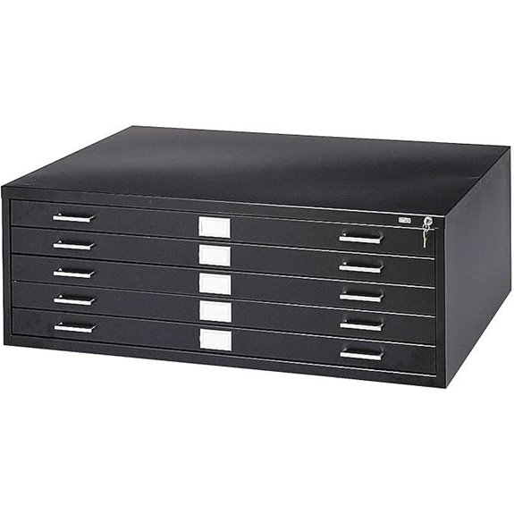 Safco 4994BLR 5-Drawer Steel Flat File; 24 x 36 Documents