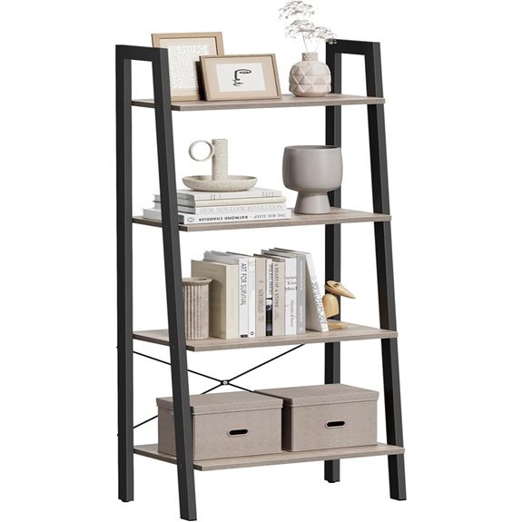 VASAGLE 4-Tier Ladder Shelf with Steel Frame