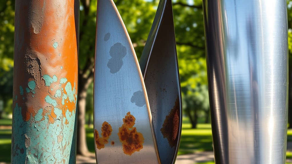 steel rusts through oxidation outdoors