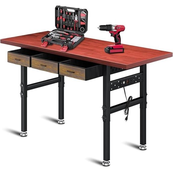 Heavy Duty 60 Workbench with Drawers and Power