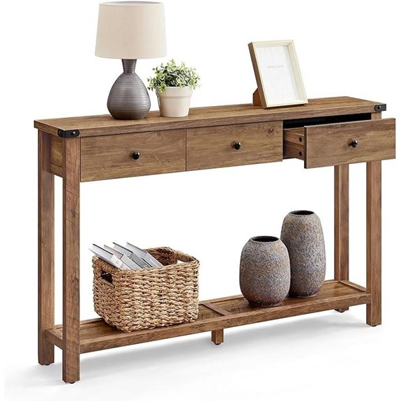 VASAGLE LIRY Console Table with Drawers and Shelf