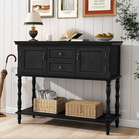 ARTPOWER Console Table with Drawers and Cabinets