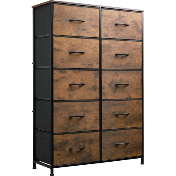 WLIVE Tall Fabric Drawer Dresser with Storage Tower