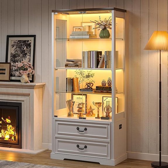 67 Tall Glass Display Cabinet with Lights