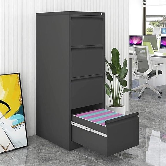 Tall 4-Drawer Lockable Metal File Cabinet