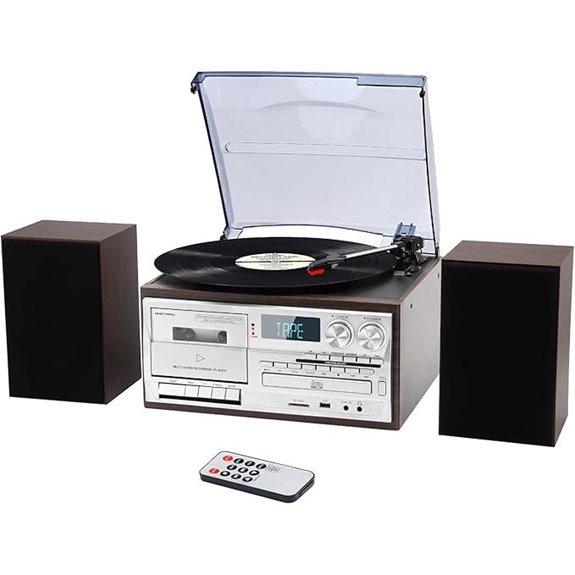 10-in-1 Bluetooth Record Player with Speakers
