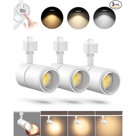 VANoopee 3-Color Dimmable LED Track Light Heads (3 Pack)