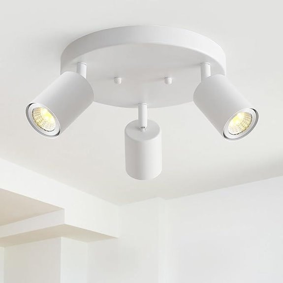 EGM 3-Light White Track Ceiling Light Fixtures