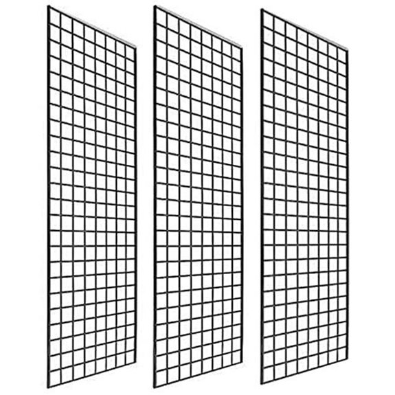 Retail Grid Panel Set (3) for Display 2'x6' Black