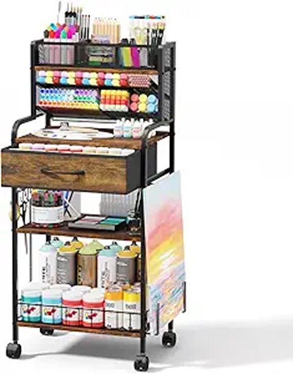 3-Tier Rolling Art & Craft Cart with Storage
