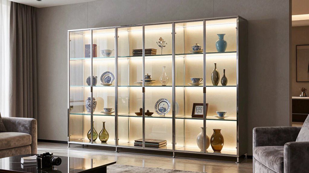top glass display cabinets