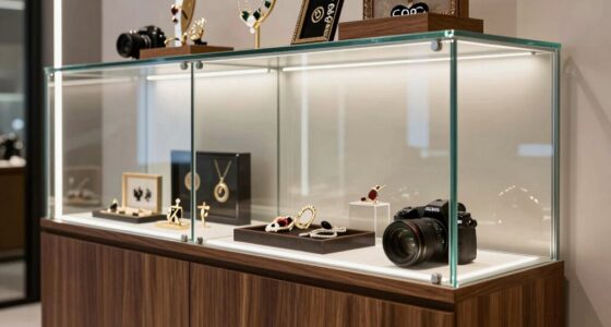 top led glass cabinets